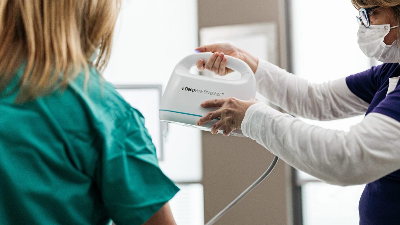 Nurse using DeepView machine